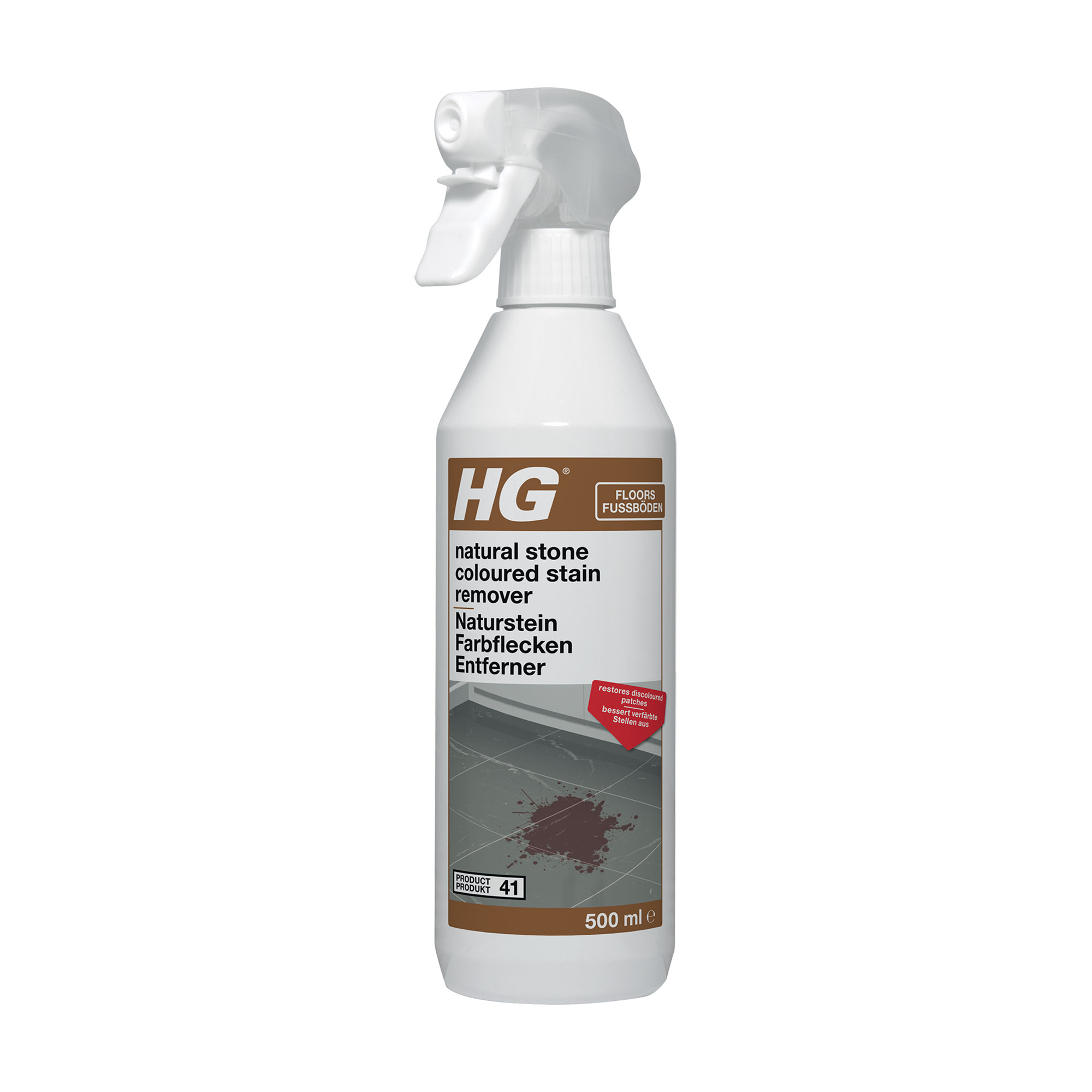 Уцінка! Засіб для видалення кольорових плям з мармуру HG Natural Stone Coloured Stain Remover, 500 мл
